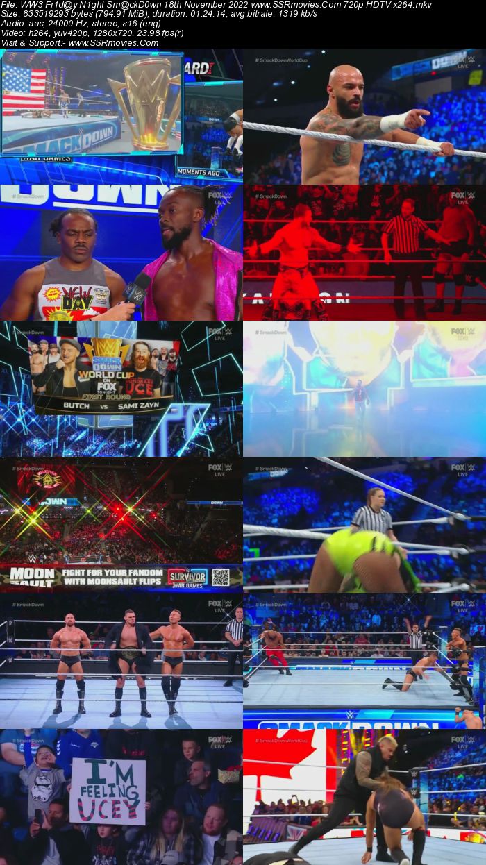 WWE Friday Night SmackDown 18th November 2022 720p 480p HDTV 350MB Download
