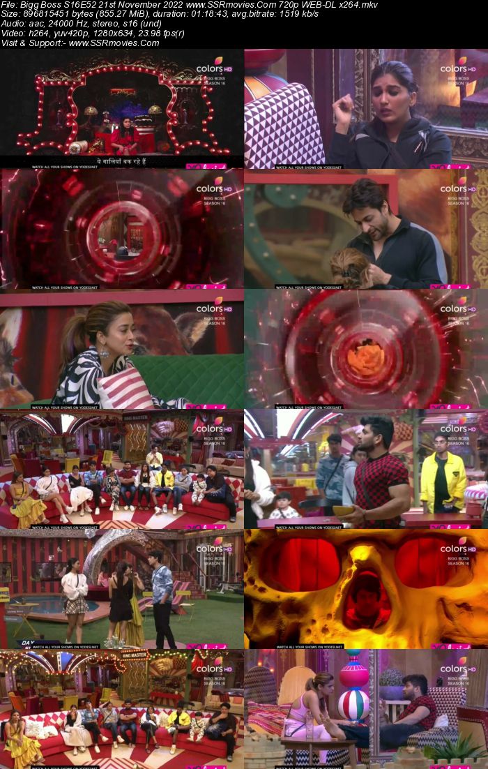 Bigg Boss S16E52 21st November 2022 720p 480p WEB-DL x264 300MB Download