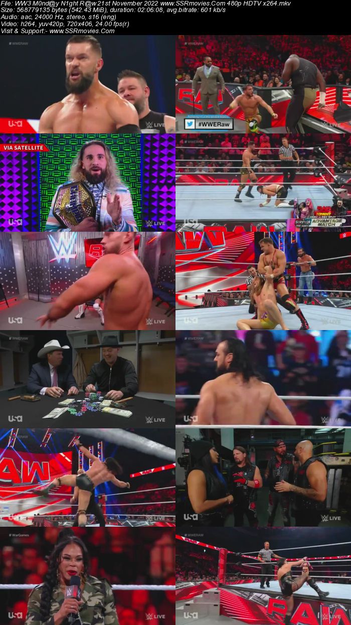 WWE Monday Night Raw 21st November 2022 720p 480p WEB-DL x264 Download