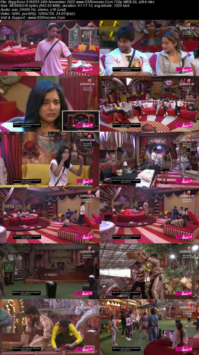 Bigg Boss S16E55 24th November 2022 720p 480p WEB-DL x264 300MB Download