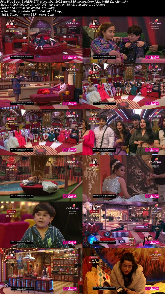 Bigg Boss S16E58 27th November 2022 720p 480p WEB-DL x264 300MB Download