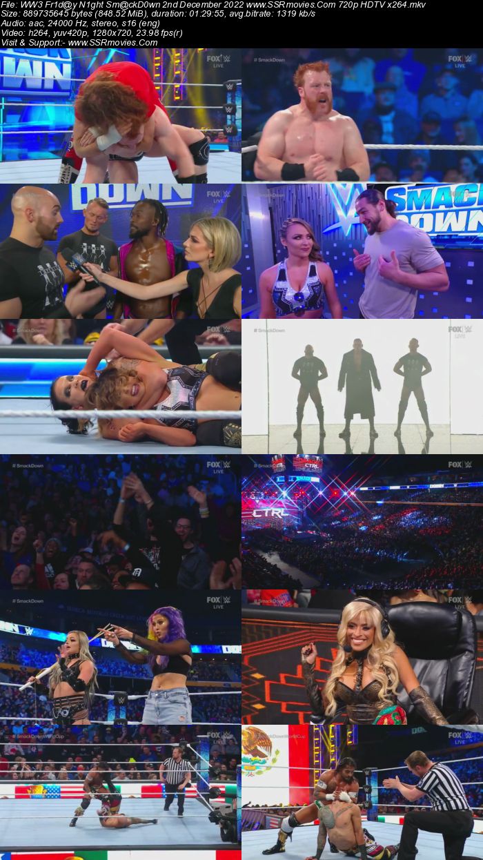 WWE Friday Night SmackDown 2nd December 2022 720p 480p HDTV 350MB Download