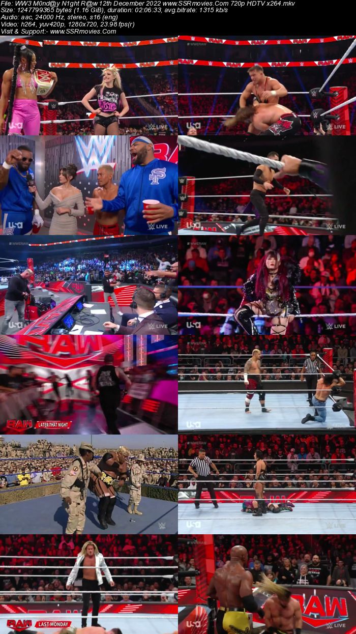 WWE Monday Night Raw 12th December 2022 720p 480p WEB-DL x264 Download