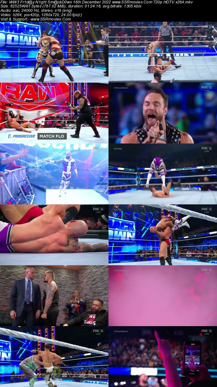 WWE Friday Night SmackDown 16th December 2022 720p 480p HDTV 350MB Download