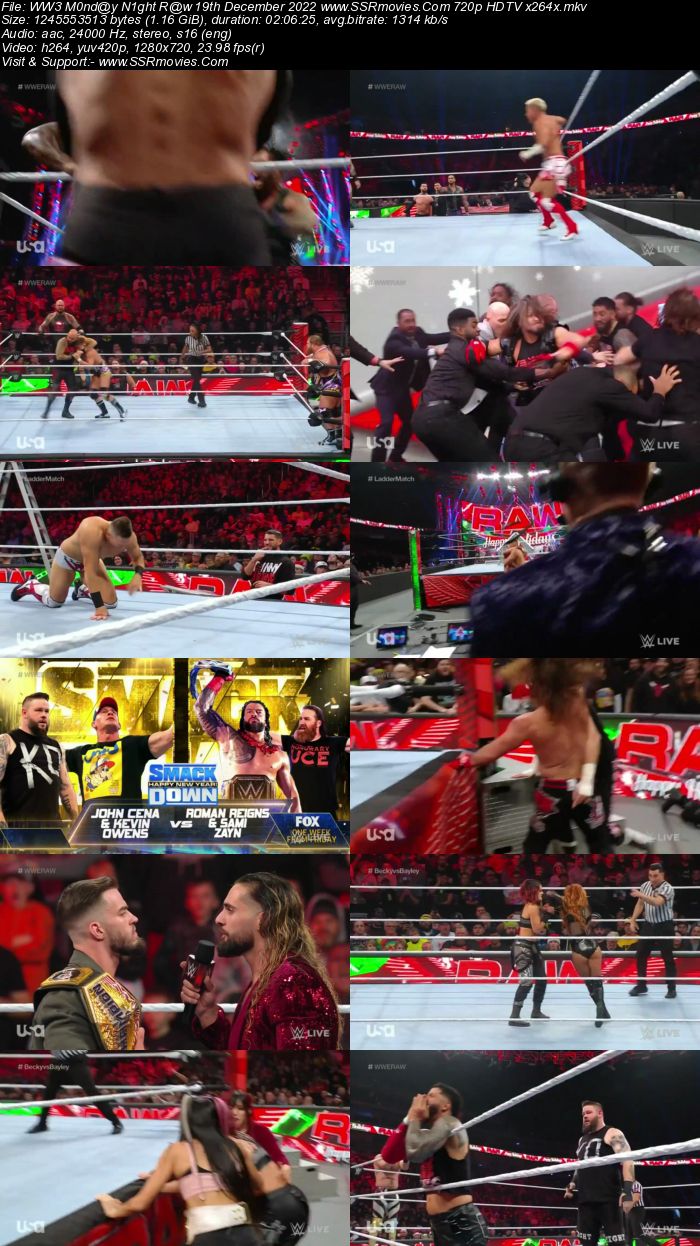 WWE Monday Night Raw 19th December 2022 720p 480p WEB-DL x264 Download