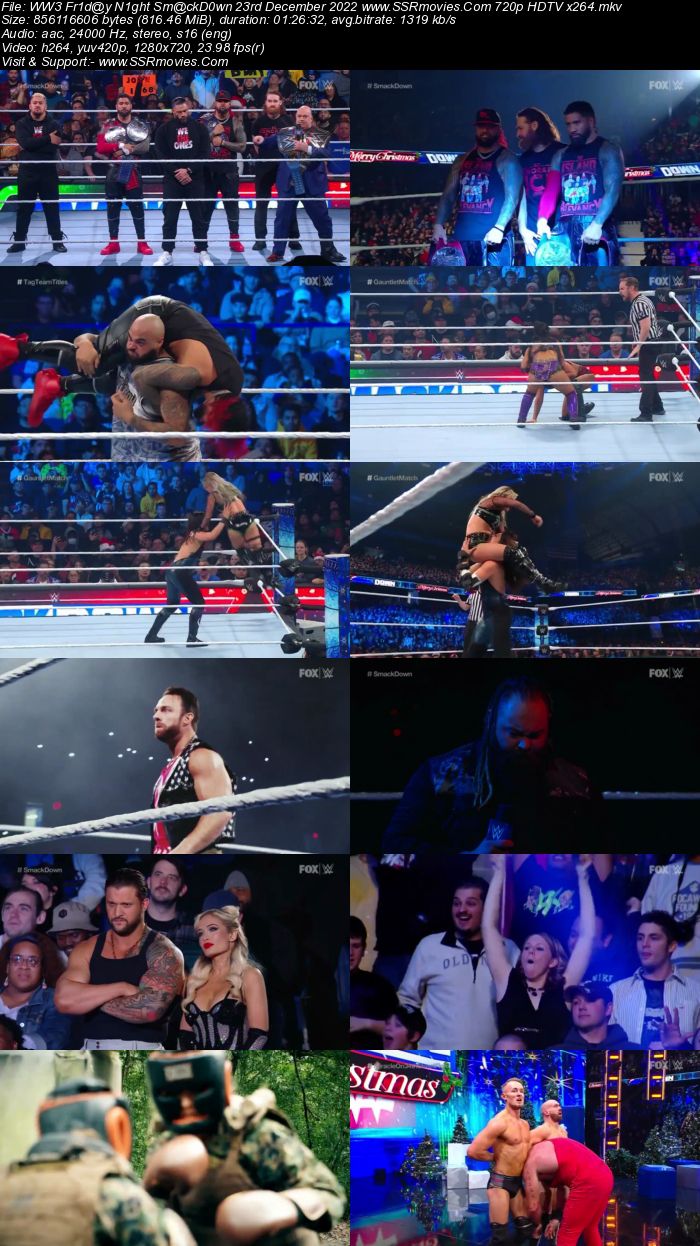 WWE Friday Night SmackDown 23rd December 2022 720p 480p HDTV 350MB Download