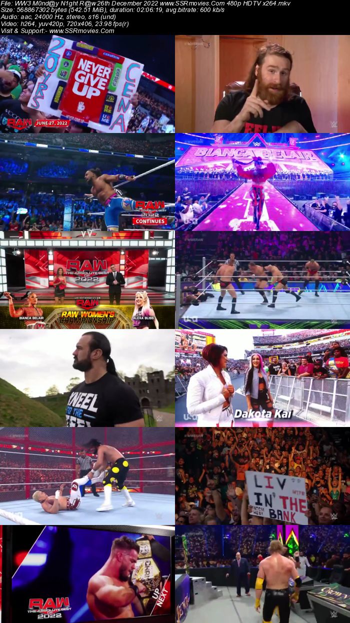 WWE Monday Night Raw 26th December 2022 720p 480p WEB-DL x264 Download
