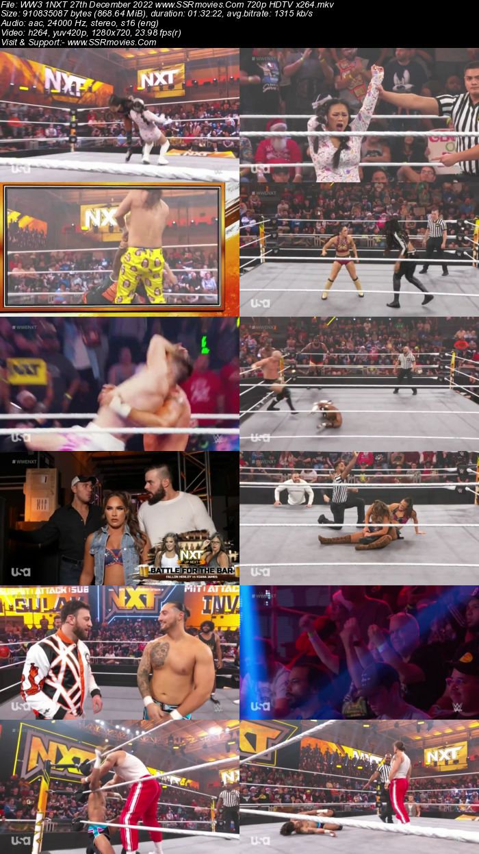 WWE NXT 2.0 27th December 2022 720p 480p HDTV x264 400MB Download