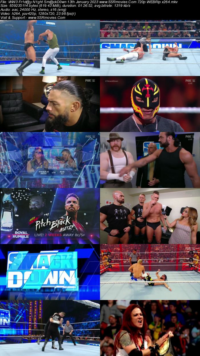 WWE Friday Night SmackDown 13th January 2023 720p 480p HDTV 350MB Download