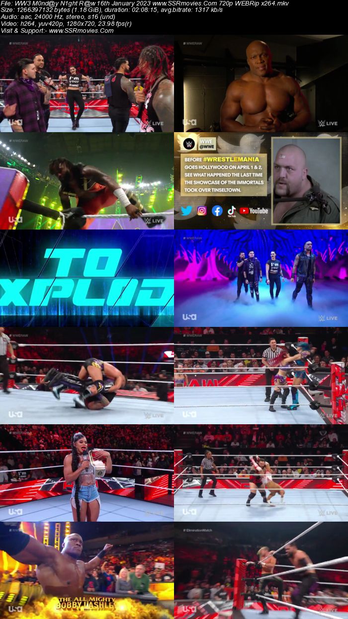 WWE Monday Night Raw 16th January 2023 720p 480p WEB-DL x264 Download