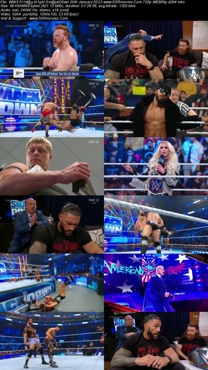 WWE Friday Night SmackDown 20th January 2023 720p 480p HDTV 350MB Download