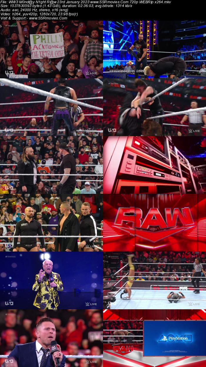 WWE Monday Night Raw 23rd January 2023 720p 480p WEB-DL x264 Download