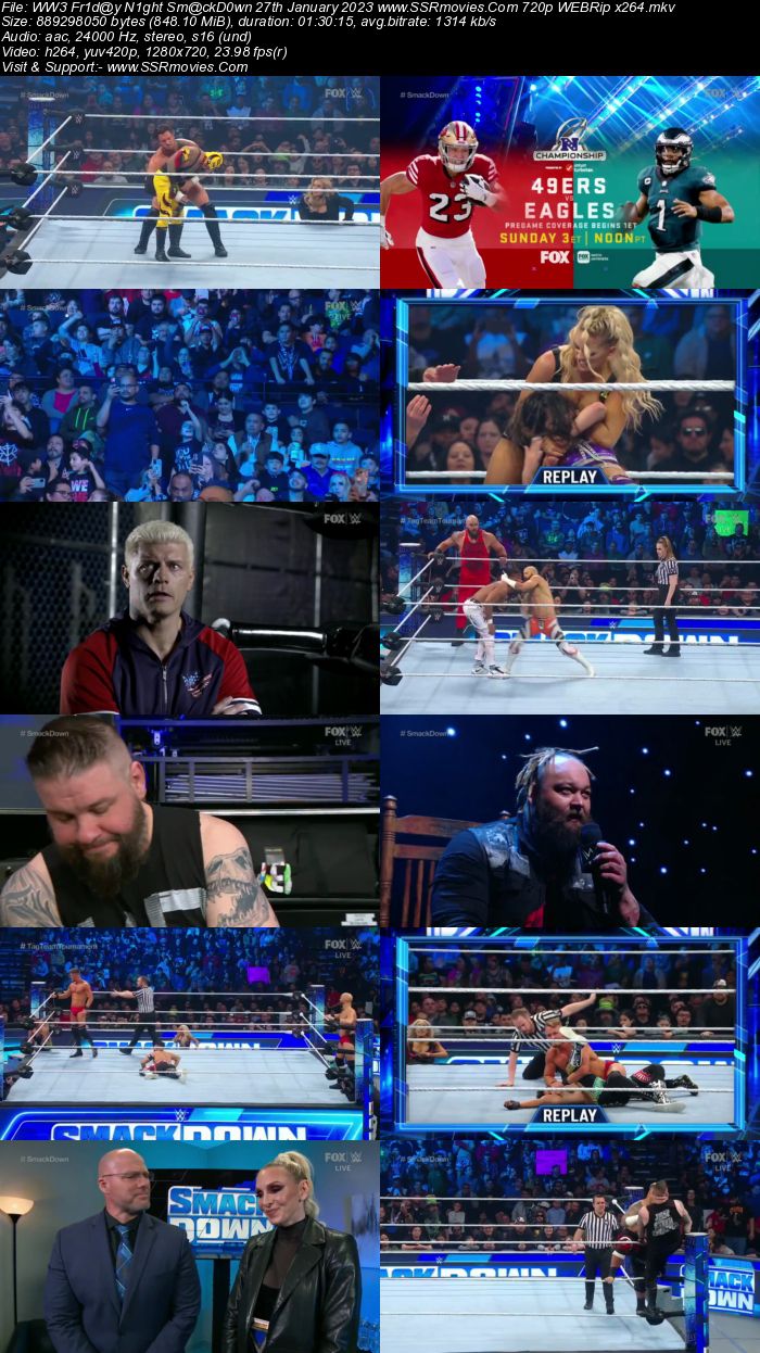 WWE Friday Night SmackDown 27th January 2023 720p 480p HDTV 350MB Download