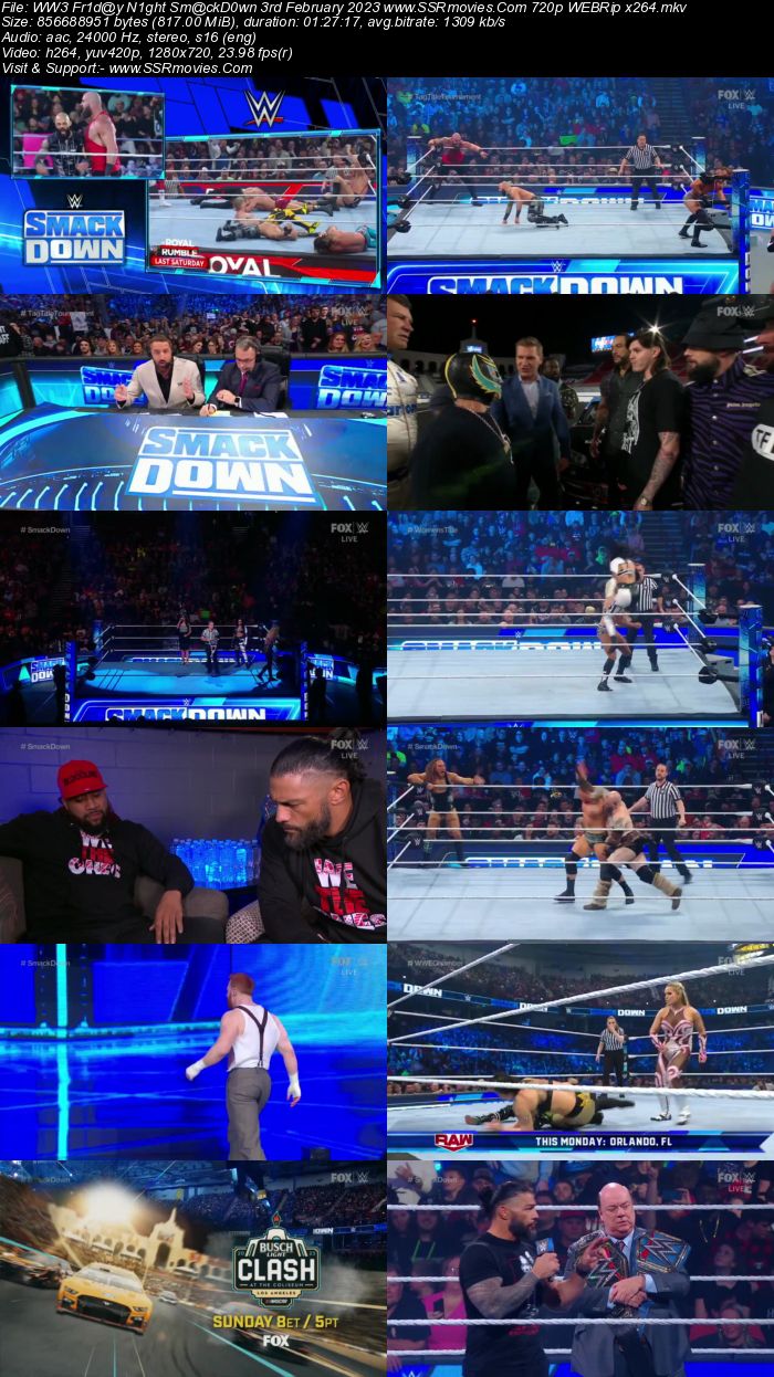 WWE Friday Night SmackDown 3rd February 2023 720p 480p HDTV 350MB Download