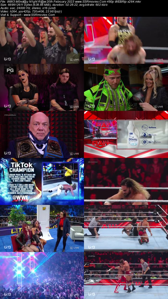 WWE Monday Night Raw 20th February 2023 720p 480p WEB-DL x264 Download