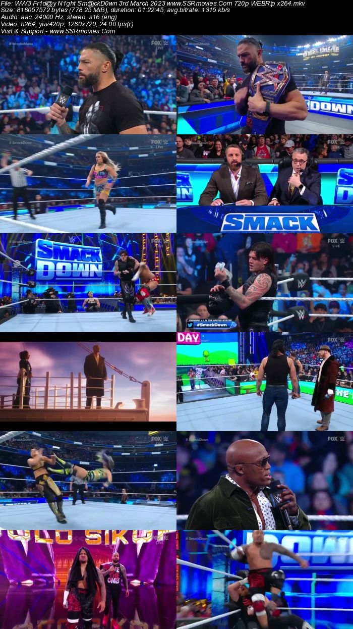 WWE Friday Night SmackDown 3rd March 2023 720p 480p WEBRip 350MB Download