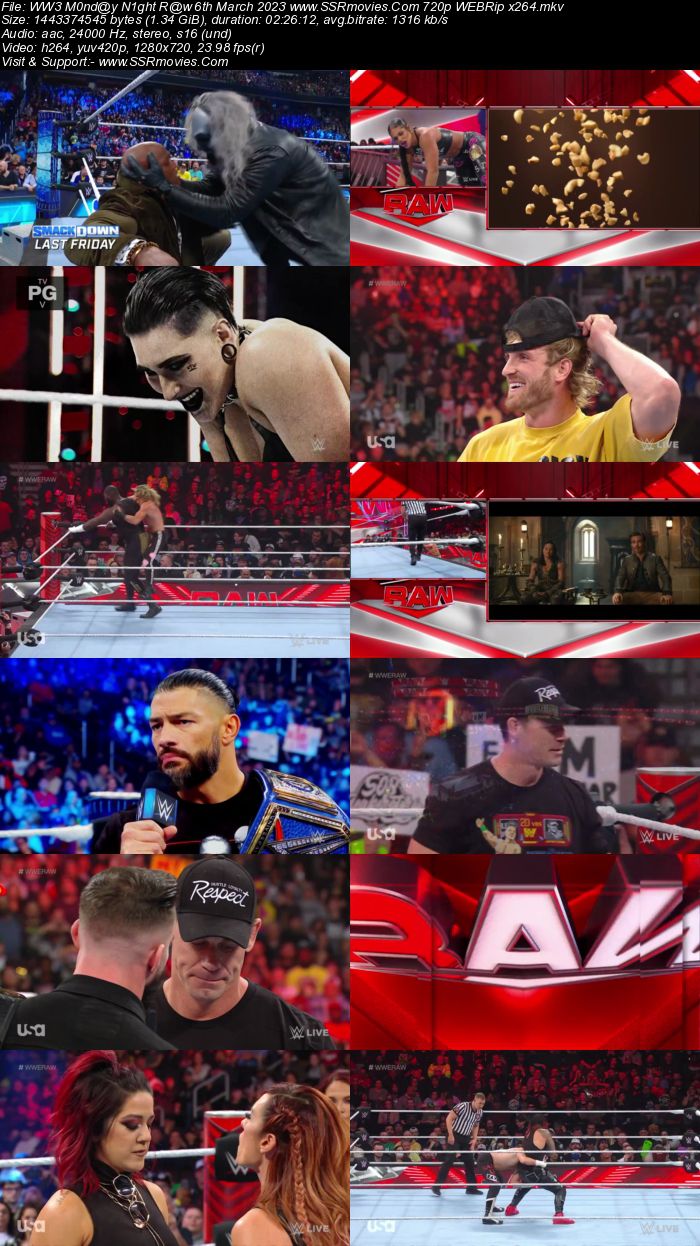 WWE Monday Night Raw 6th March 2023 720p 480p WEBRip x264 Full Show Download
