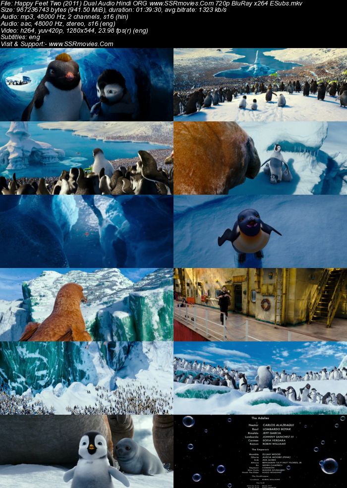 Happy Feet Two 2011 Dual Audio Hindi ORG 720p 480p BluRay x264 ESubs Full Movie Download