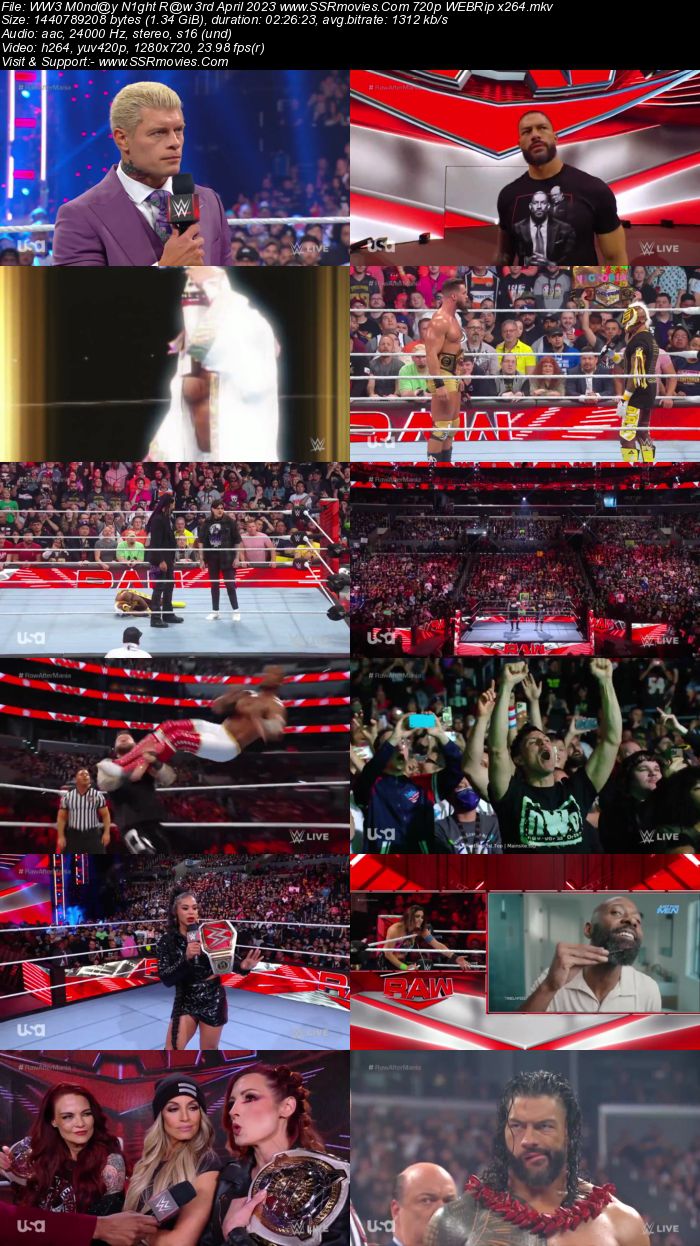 WWE Monday Night Raw 3rd April 2023 720p 480p WEBRip x264 Download