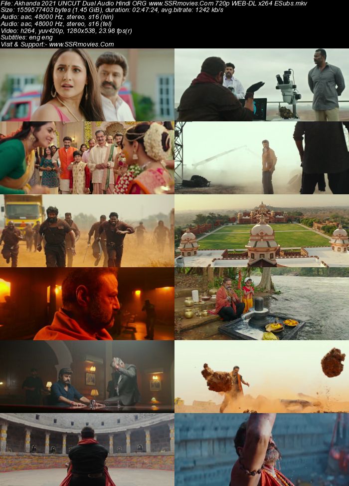 Akhanda 2021 UNCUT Dual Audio Hindi ORG 1080p 720p 480p WEB-DL x264 ESubs Full Movie Download