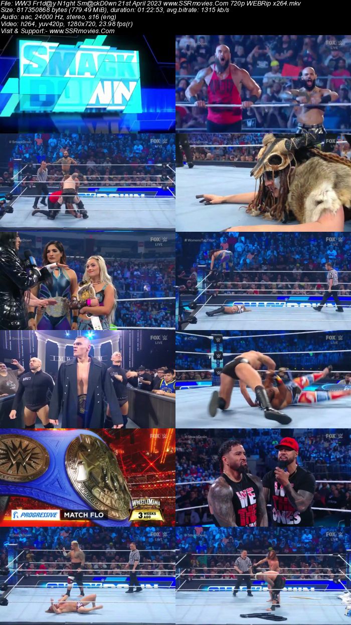 WWE Friday Night SmackDown 21st April 2023 720p 480p WEBRip 350MB Download