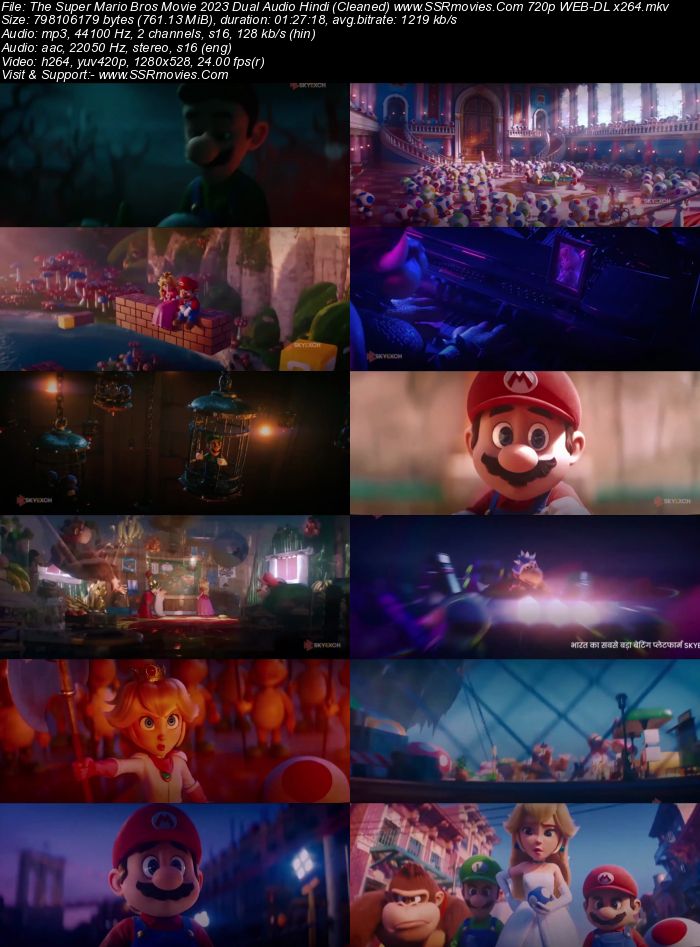 The Super Mario Bros. Movie 2023 Dual Audio Hindi (Cleaned) 1080p 720p 480p WEB-DL x264 ESubs Full Movie Download