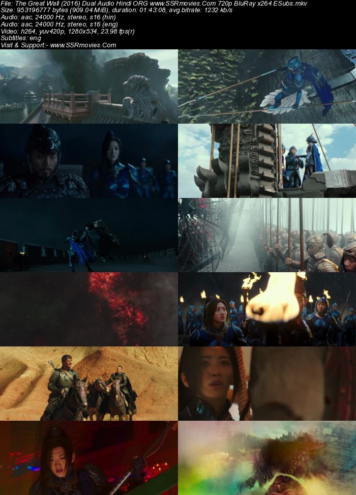 The Great Wall 2016 Dual Audio Hindi ORG 1080p 720p 480p WEB-DL x264 ESubs Full Movie Download