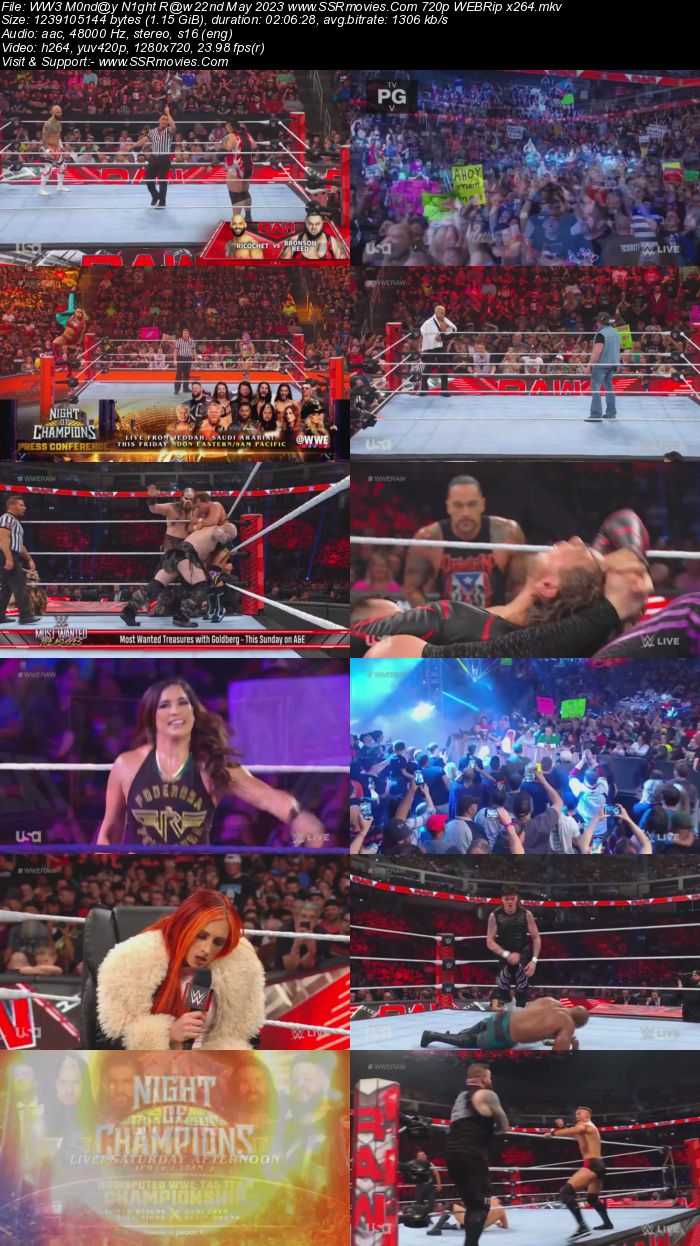 WWE Monday Night Raw 22nd May 2023 720p 480p WEBRip x264 Download