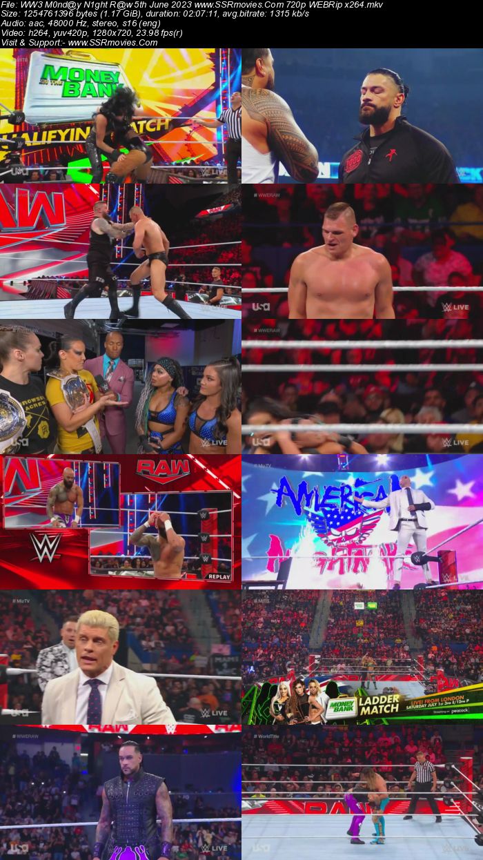 WWE Monday Night Raw 5th June 2023 720p 480p WEBRip x264 Download