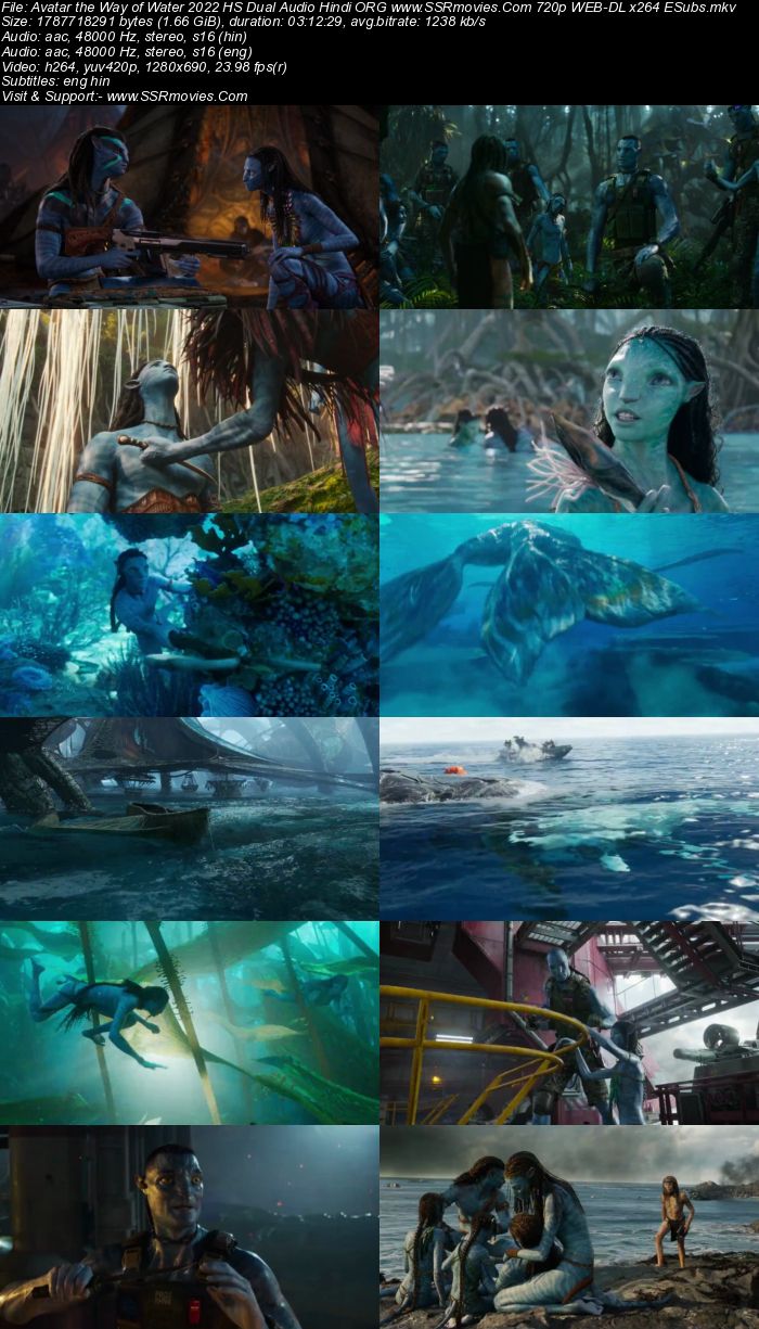 Avatar: The Way of Water 2022 HS Dual Audio Hindi ORG 1080p 720p 480p WEB-DL x264 ESubs Full Movie Download