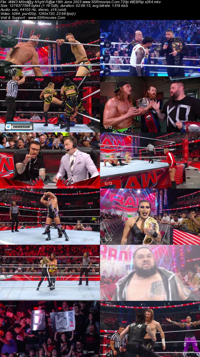 WWE Monday Night Raw 19th June 2023 720p 480p WEBRip x264 Download