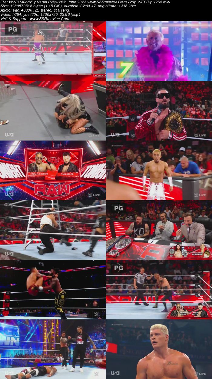 WWE Monday Night Raw 26th June 2023 720p 480p WEBRip x264 Download