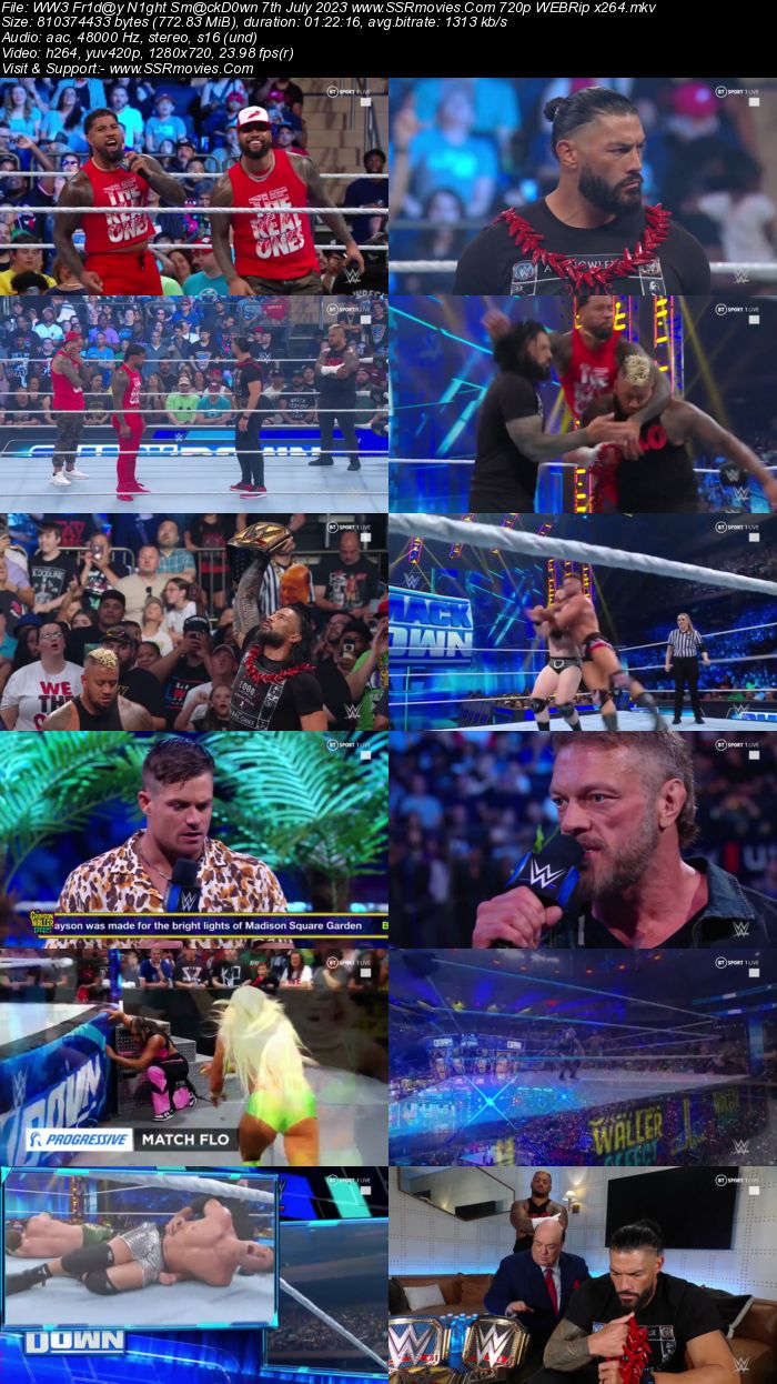 WWE Friday Night SmackDown 7th July 2023 720p 480p WEBRip x264 Download