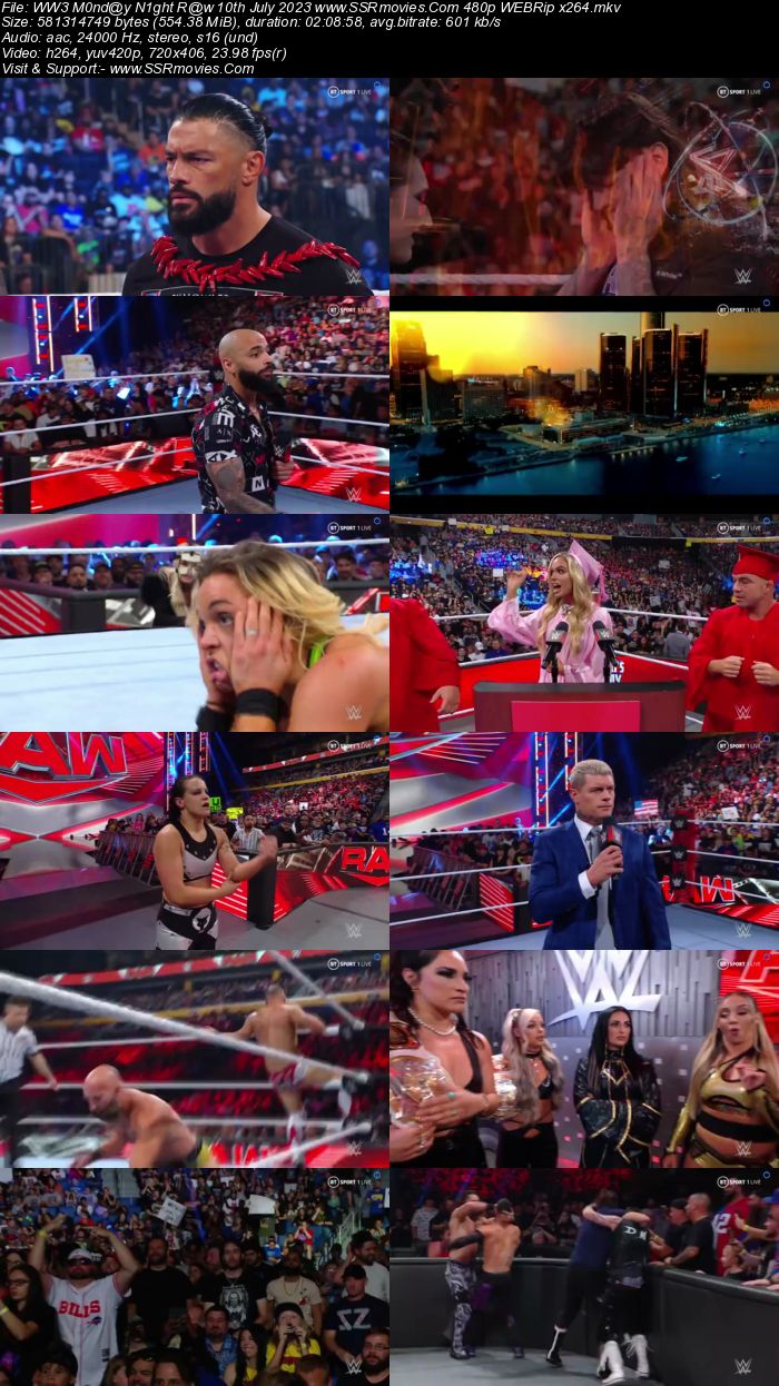 WWE Monday Night Raw 10th July 2023 720p 480p WEBRip x264 Download