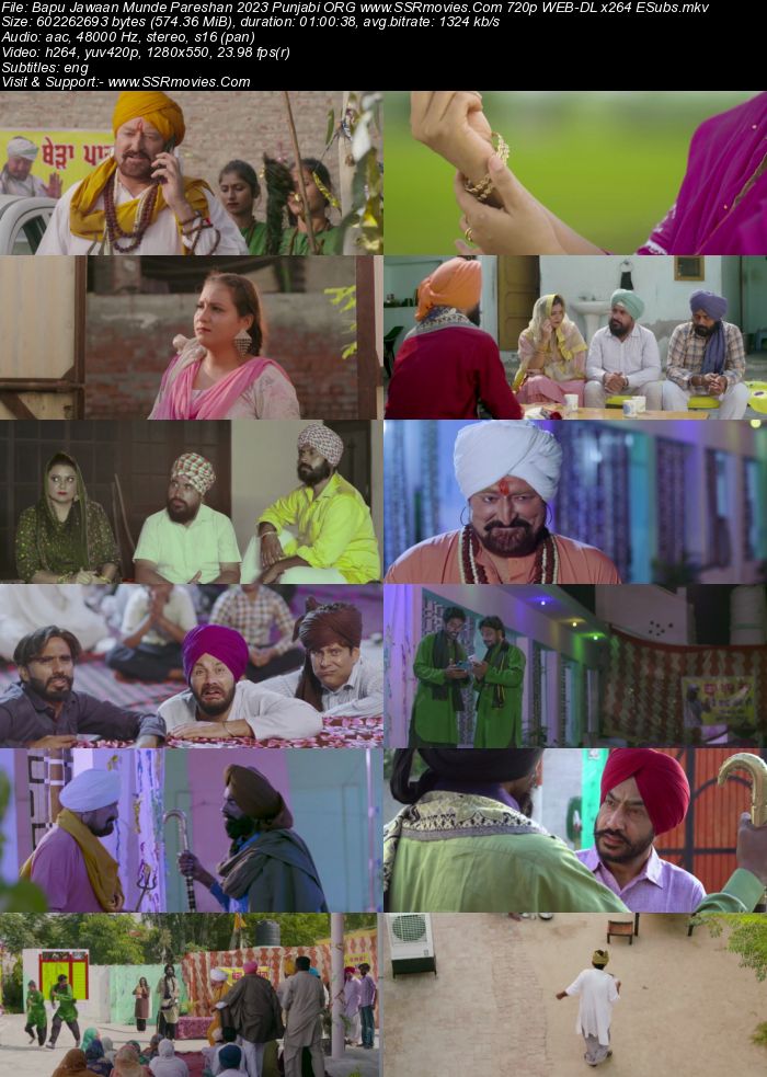 Bapu Jawaan Munde Pareshan 2023 Punjabi ORG 1080p 720p 480p WEB-DL x264 ESubs Full Movie Download