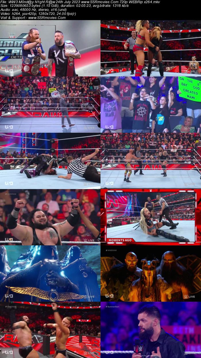 WWE Monday Night Raw 24th July 2023 720p 480p WEBRip x264 Download