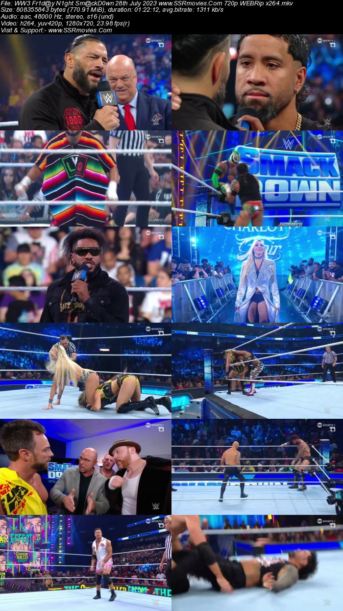 WWE Friday Night SmackDown 28th July 2023 720p 480p WEBRip x264 Download