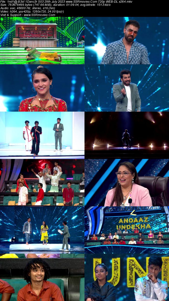 Indias Best Dancer S03 29th July 2023 720p 480p WEB-DL x264 Download