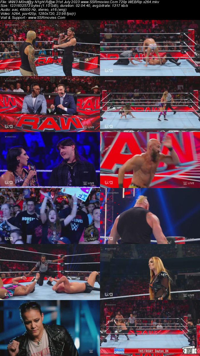 WWE Monday Night Raw 31st July 2023 720p 480p WEBRip x264 Download