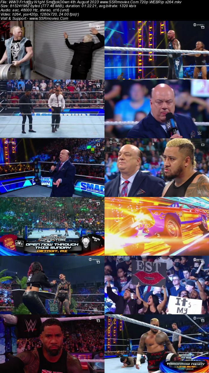 WWE Friday Night SmackDown 4th August 2023 720p 480p WEBRip x264 Download