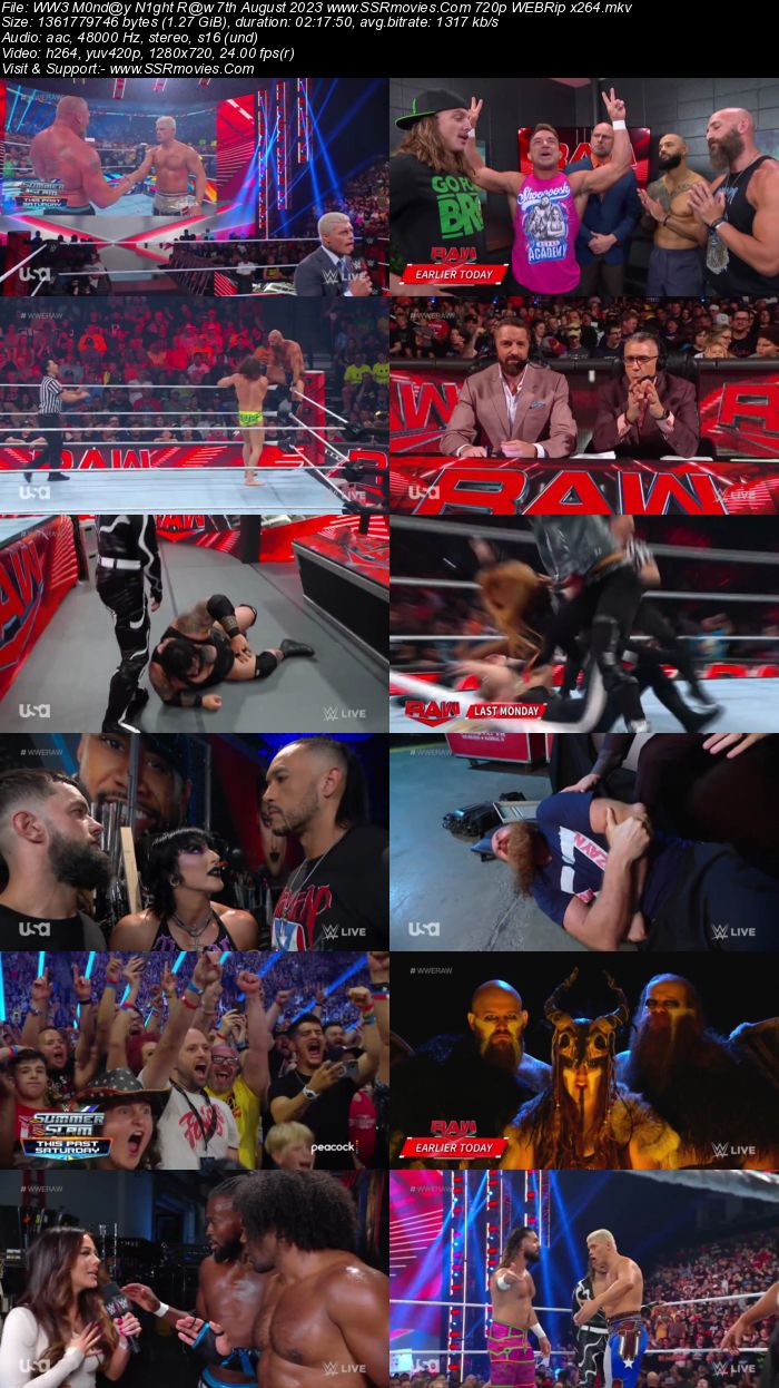 WWE Monday Night Raw 7th August 2023 720p 480p WEBRip x264 Download