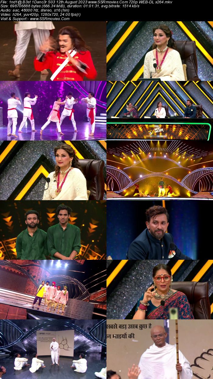 Indias Best Dancer S03 12th August 2023 720p 480p WEB-DL x264 300MB Download