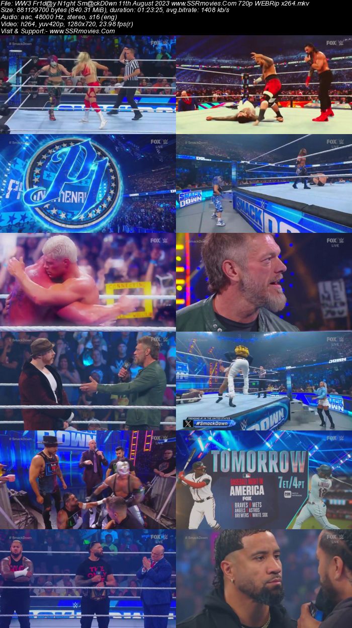 WWE Friday Night SmackDown 11th August 2023 720p 480p WEBRip x264 Download