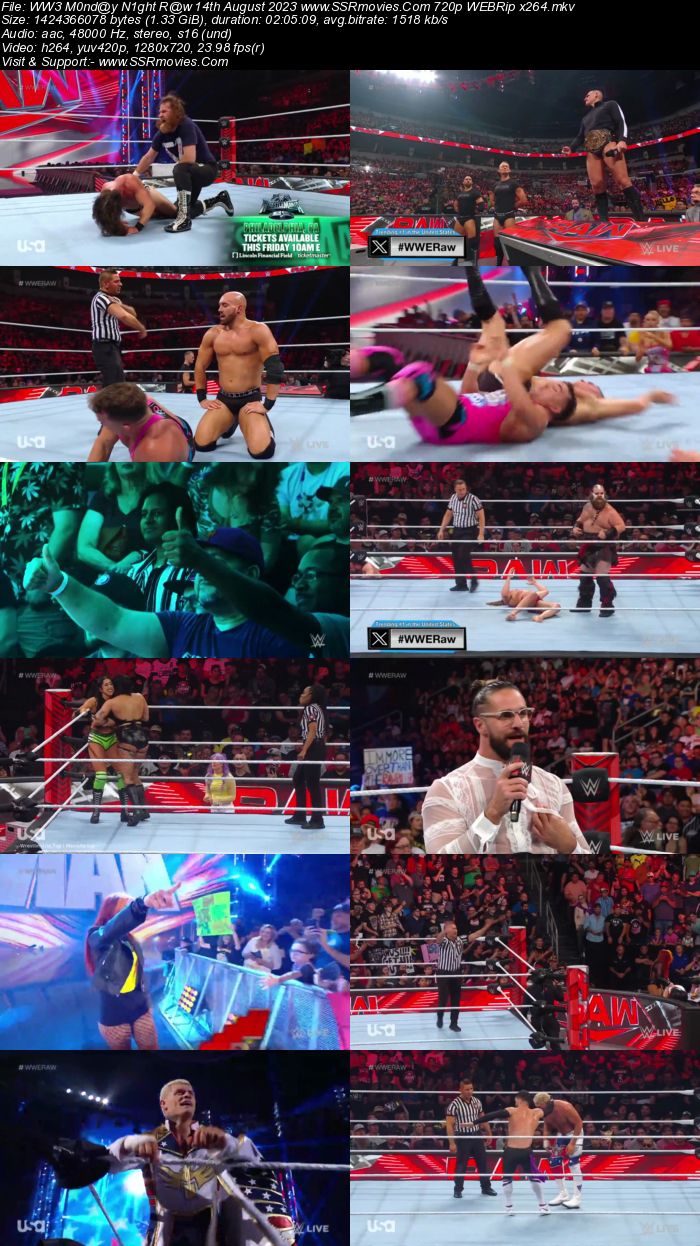 WWE Monday Night Raw 14th August 2023 720p 480p WEBRip x264 Download