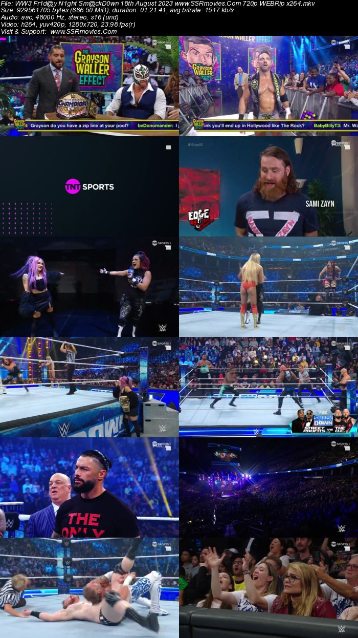 WWE Friday Night SmackDown 18th August 2023 720p 480p WEBRip x264 Download