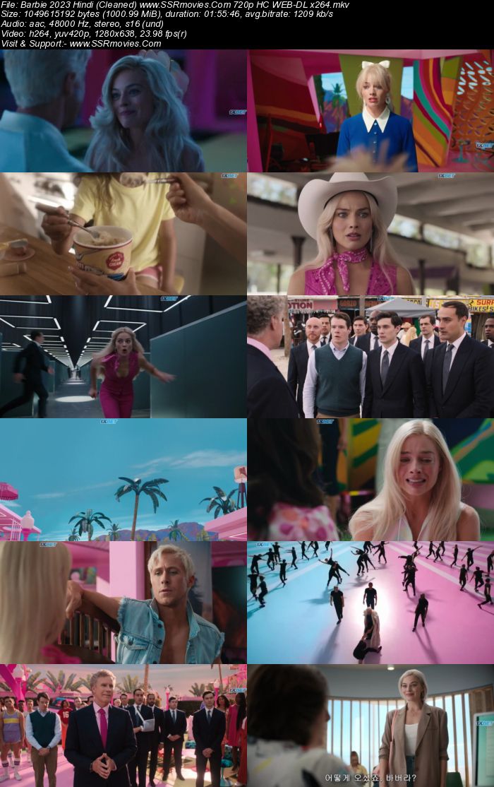 Barbie 2023 Hindi (Cleaned) 1080p 720p 480p HC WEB-DL x264 ESubs Full Movie Download