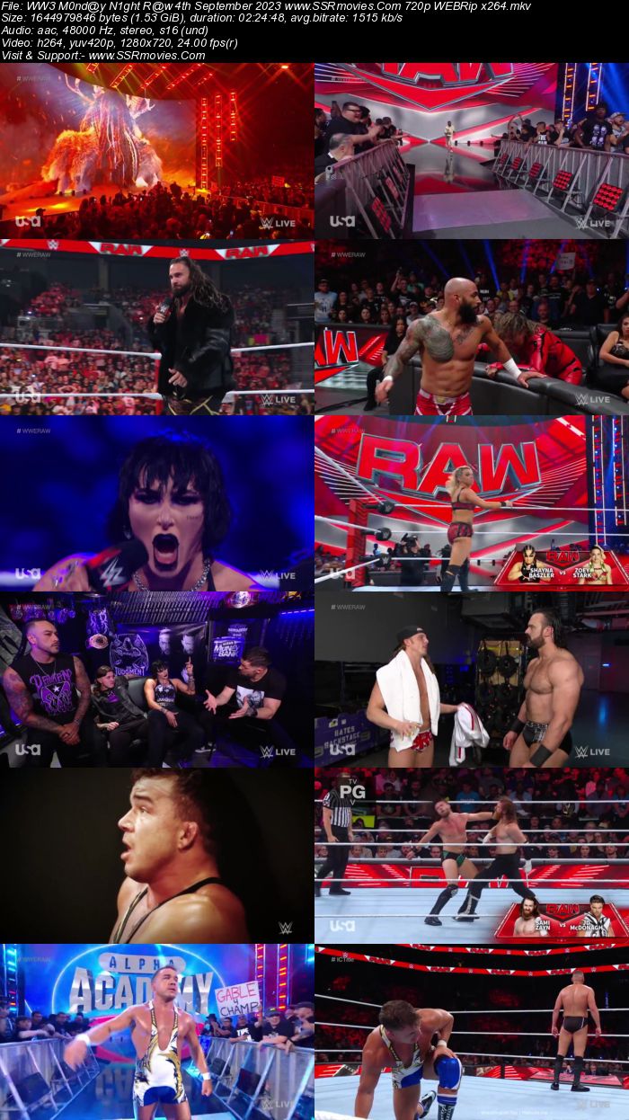 WWE Monday Night Raw 4th September 2023 720p 480p WEBRip x264 Download