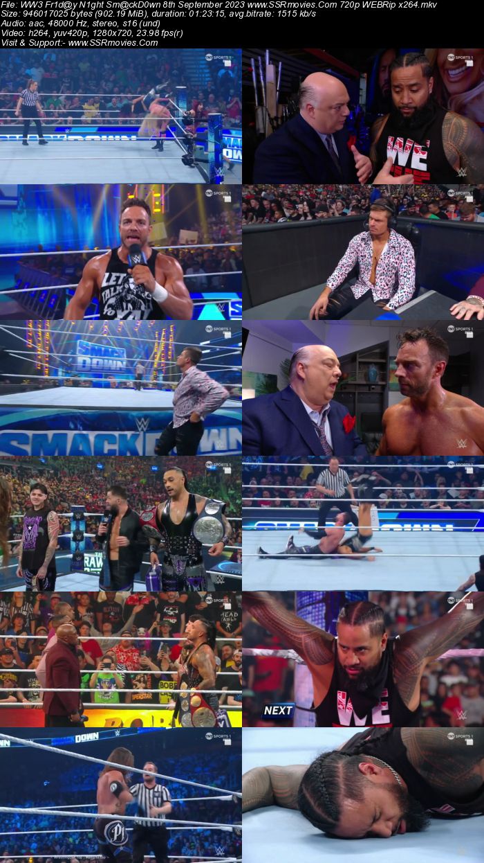 WWE Friday Night SmackDown 8th September 2023 720p 480p WEBRip x264 Download