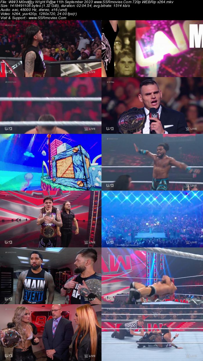 WWE Monday Night Raw 11th September 2023 720p 480p WEBRip x264 Download