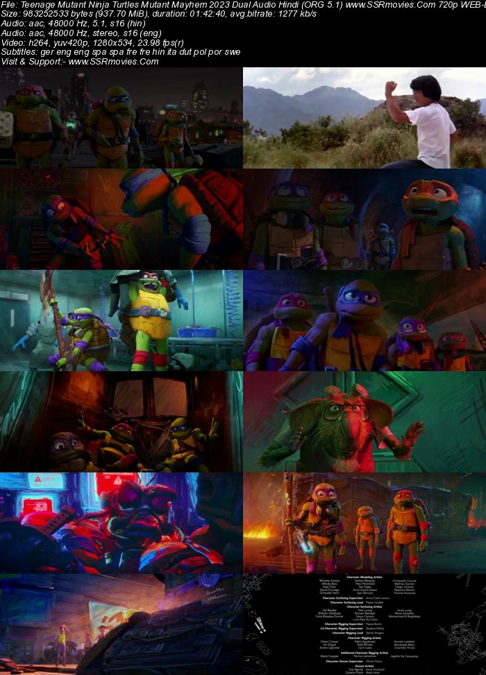 Teenage Mutant Ninja Turtles: Mutant Mayhem 2023 Dual Audio Hindi (ORG 5.1) 1080p 720p 480p WEB-DL x264 ESubs Full Movie Download
